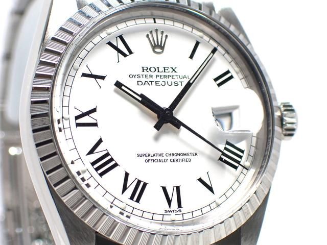 ロレックス デイトジャスト SSギザベゼル ホワイトプリントローマン