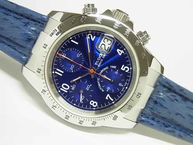 チュードル クロノタイム ブルーアラビア 79280 革ベルト仕様 - 腕時計