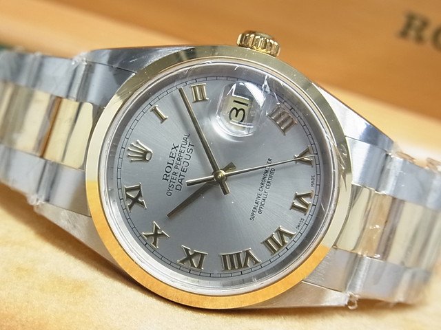 ロレックス デイトジャスト・コンビ グレーローマン 16203 P番 デッドストック - 腕時計専門店THE-TICKEN(ティッケン)  オンラインショップ