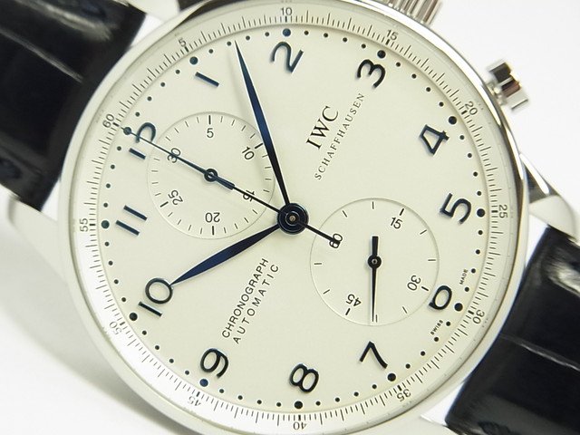 IWC ポルトギーゼ・クロノグラフ シルバー×ブルー IW371417 - 腕時計 ...