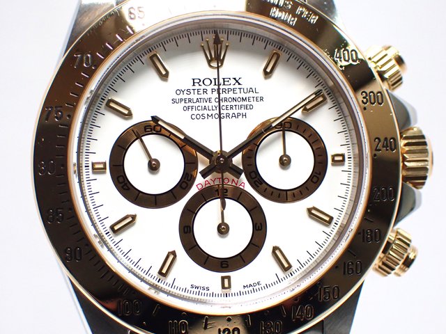ロレックス デイトナ 18KYGコンビ ホワイト文字盤 16523 S番 - 腕時計 