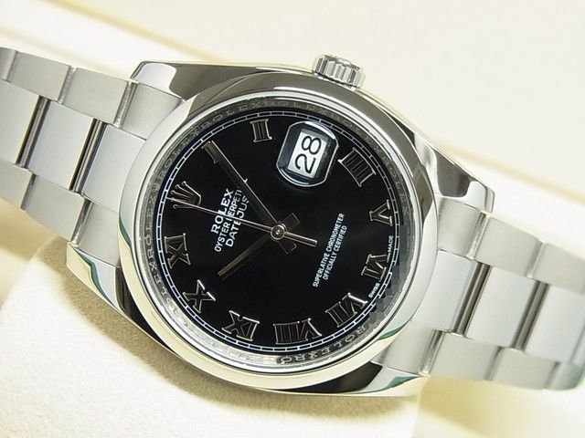 ロレックス デイトジャスト 36MM ブラックローマン 116200 - 腕時計 