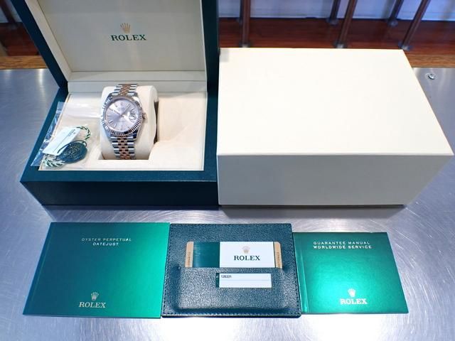 ロレックス デイトジャスト 41 SS×エバーRGコンビ サンダスト文字盤