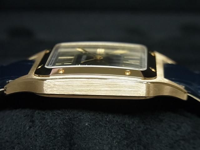 カルティエ サントス デュモン LM 18KYG ブルーダイヤル WGSA0077