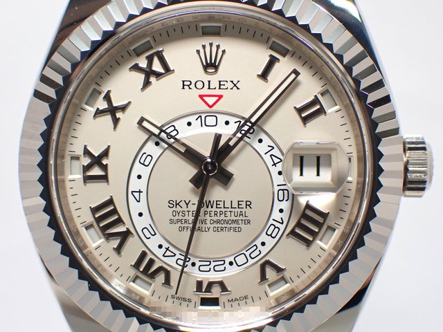 ロレックス スカイドゥエラー アイボリーローマ 18KWG 326939 - 腕時計 
