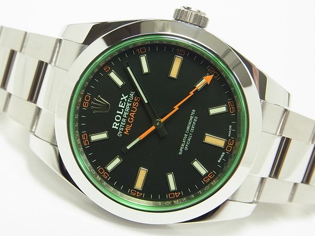 ロレックス ミルガウス グリーンガラス ブラック文字盤 116400GV '22年購入 - 腕時計専門店THE-TICKEN(ティッケン)  オンラインショップ