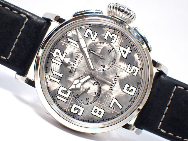 ゼニス　パイロット タイプ20 クロノグラフ シルバー　’21年　正規品 - 腕時計専門店THE-TICKEN(ティッケン) オンラインショップ