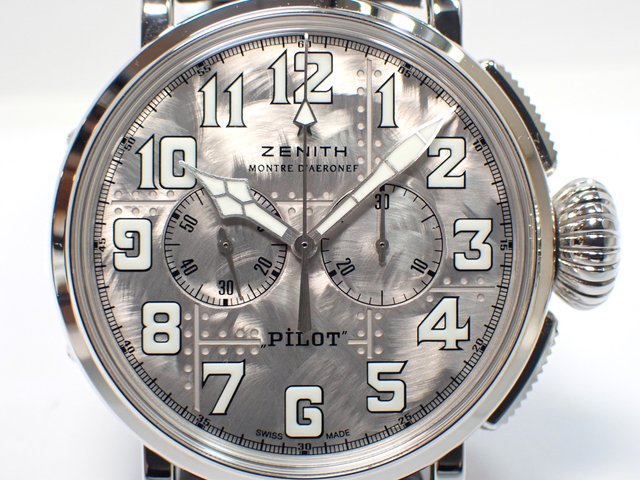 ゼニス　パイロット タイプ20 クロノグラフ シルバー　’21年　正規品 - 腕時計専門店THE-TICKEN(ティッケン) オンラインショップ