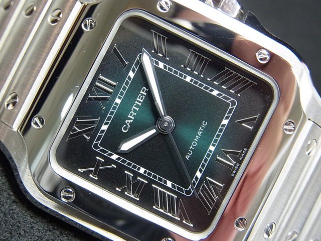 カルティエ サントス ドゥ カルティエ MM グリーン WSSA0061 - 腕時計 ...