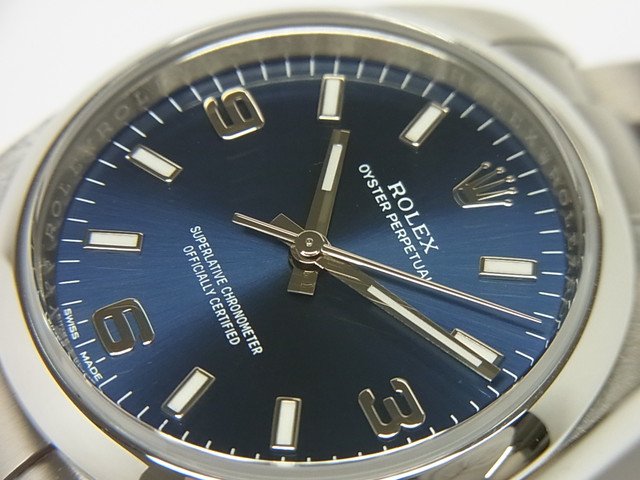 ロレックス オイスターパーペチュアル34 ブルー文字盤 114200 - 腕時計 