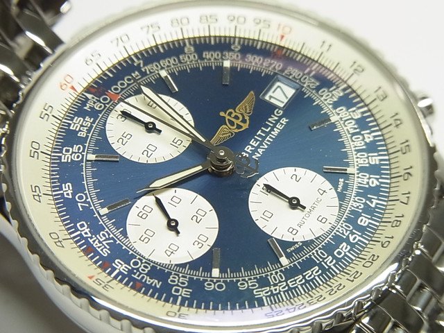 ブライトリング オールドナビタイマー ブルー文字盤 A13322 - 腕時計 