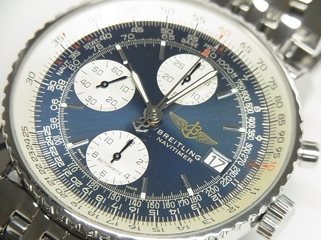 ブライトリング オールドナビタイマー ブルー文字盤 A13322 - 腕時計 ...