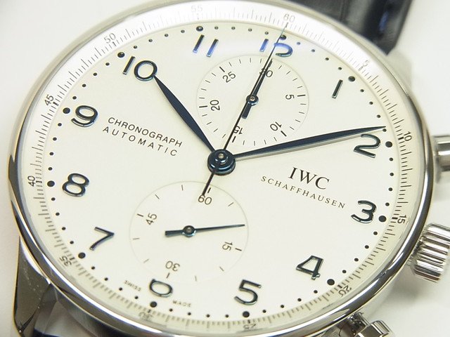 IWC ポルトギーゼ・クロノグラフ シルバー×ブルーハンド IW371417 正規 