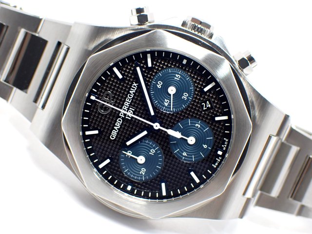 ジラール・ペルゴ　ロレアート クロノグラフ　42MM　ブラック×ブルー　正規品 - 腕時計専門店THE-TICKEN(ティッケン) オンラインショップ