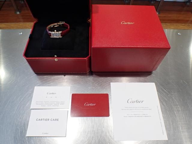 カルティエ Cartier タンク アメリカン ベルト 新品未使用 カルティエ タンクアメリカン ミニ 18KPG 革ベルト WB710014 '20