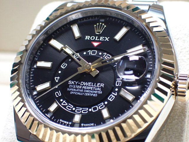 ロレックス スカイドゥエラー 18KYGコンビ ブラック ジュビリーブレス Ref.336933 - 腕時計専門店THE-TICKEN(ティッケン)  オンラインショップ