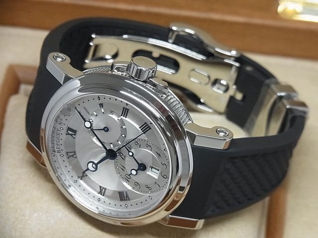 ブレゲ マリーン・GMT シルバー文字盤 5857ST/12/5ZU メーカーOH済み