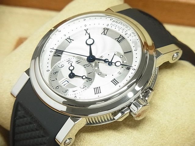 ブレゲ マリーン・GMT シルバー文字盤 5857ST/12/5ZU メーカーOH済み