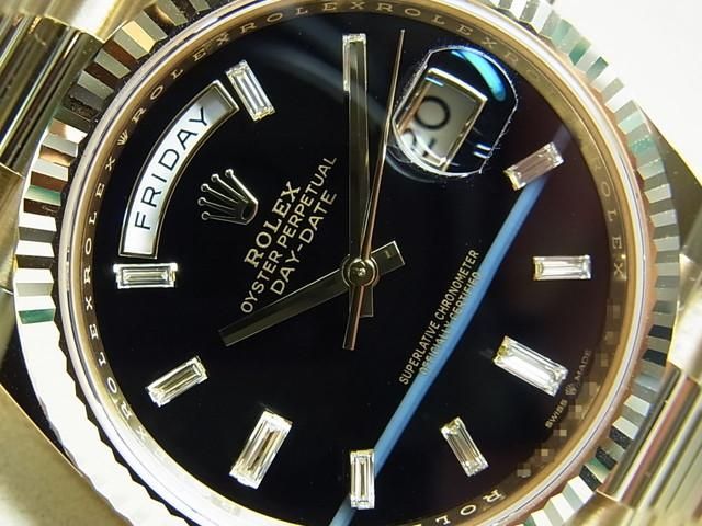 ロレックス デイデイト40 18KYG オニキス 10Pダイヤ Ref.228238A