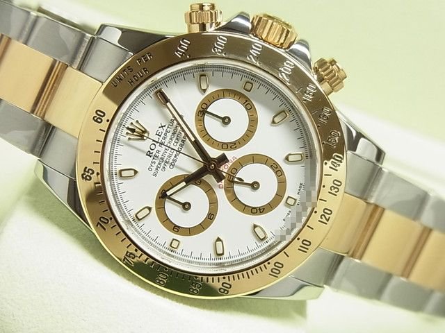 ロレックス デイトナ SS×YGコンビ ホワイト文字盤 116523 V番 - 腕時計 