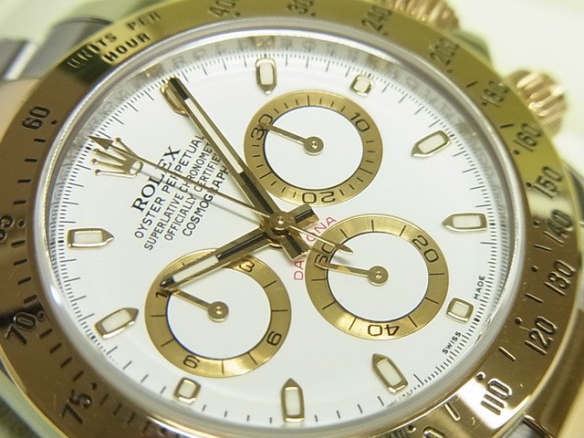 ロレックス デイトナ SS×YGコンビ ホワイト文字盤 116523 V番 - 腕時計 