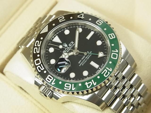 【新品・送料無料】 GMT自動巻　レフティ　グリーン×ブラックベゼルメンズ腕時計 ロレックス GMTマスターII レフティー グリーン/ブラックベゼル