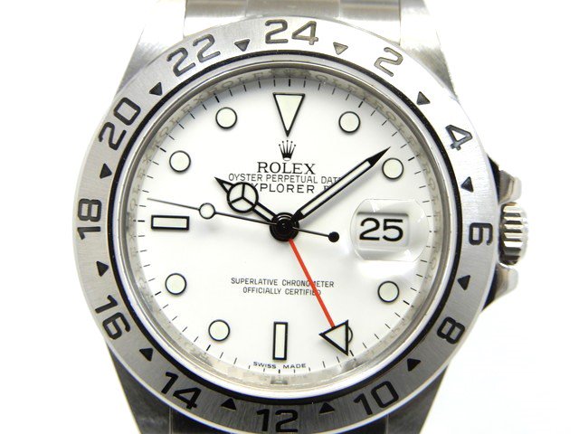 ロレックス　エクスプローラーⅡ　ホワイト文字盤　Ref.16570　V番　ブラック文字盤付き - 腕時計専門店THE-TICKEN(ティッケン)  オンラインショップ