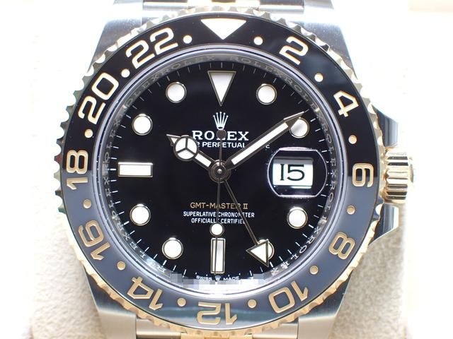 ROLEX ロレックス　GMTべゼル ロレックス GMTマスターII SS×YG グレー/ブラックベゼル