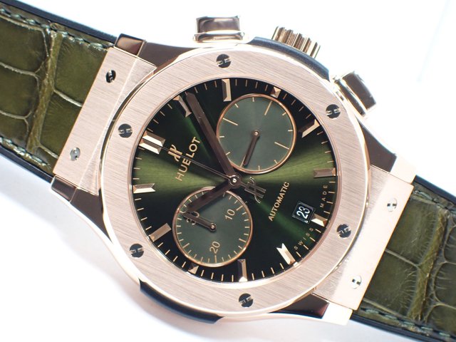 ウブロ クラシック・フュージョン クロノグラフ キングゴールド グリーン 521.OX.8980.LR -  腕時計専門店THE-TICKEN(ティッケン) オンラインショップ