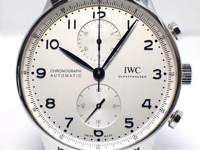 IWC ポルトギーゼ・クロノグラフ シルバー×青針 IW371605 正規品 21年 ...