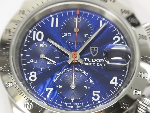 腕時計 PHILIPRUNOR クロノグラフ デイト ブルー文字盤 良品ラグ幅18mm
