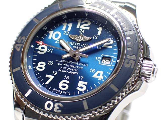 ブライトリング　スーパーオーシャンII　42　ブルー　ブレス仕様　A17365 - 腕時計専門店THE-TICKEN(ティッケン) オンラインショップ