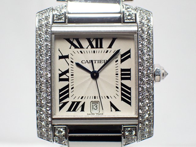 カルティエ　タンクフランセーズ　LM　ベゼルダイヤ　セミブレスダイヤ　WE1003SC　 - 腕時計専門店THE-TICKEN(ティッケン)  オンラインショップ