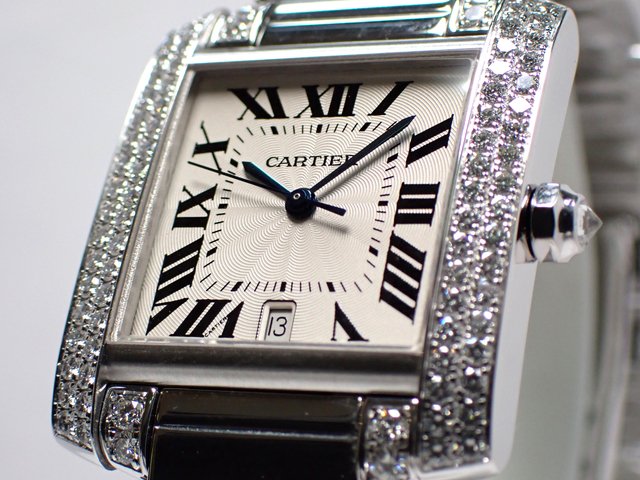 カルティエ　タンクフランセーズ　LM　ベゼルダイヤ　セミブレスダイヤ　WE1003SC　 - 腕時計専門店THE-TICKEN(ティッケン)  オンラインショップ