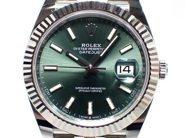 ロレックス デイトジャスト 41 ミントグリーン ジュビリーブレス