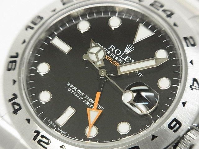 ロレックス エクスプローラーII ブラック文字盤 Ref.216570 梨地