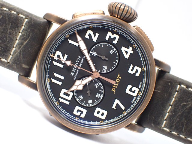 ゼニス　パイロット　タイプ20　クロノグラフ　エクストラスペシャル　ブロンズ　 - 腕時計専門店THE-TICKEN(ティッケン) オンラインショップ
