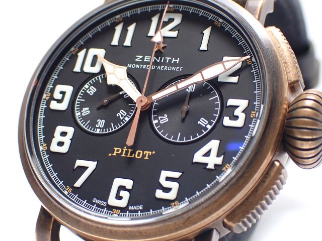 ゼニス パイロット タイプ20 クロノグラフ エクストラスペシャル ブロンズ - 腕時計専門店THE-TICKEN(ティッケン) オンラインショップ