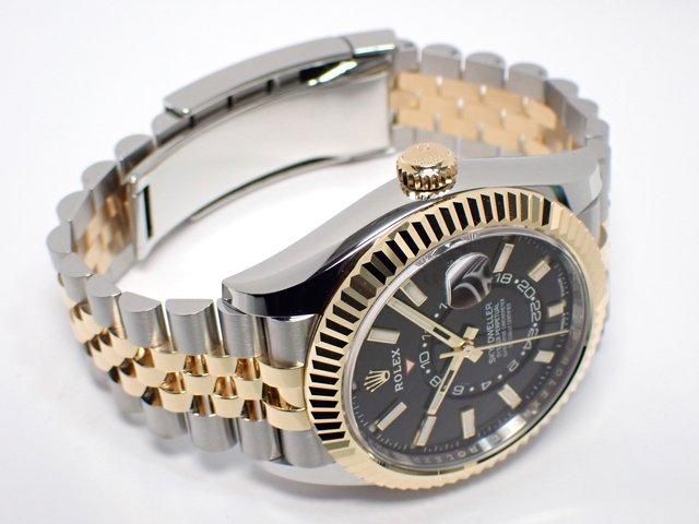 ロレックス スカイドゥエラー 18KYGコンビ ブラック ジュビリーブレス