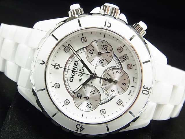 シャネル　J12・クロノグラフ　41MM　ホワイト　9Pダイヤ　H2009　正規品 - 腕時計専門店THE-TICKEN(ティッケン)  オンラインショップ