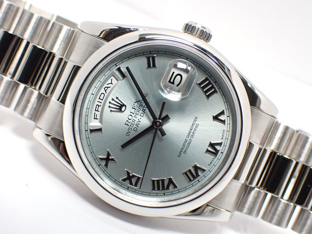 ロレックス デイデイト PT アイスブルー Ref.118206 '05年 - 腕時計 