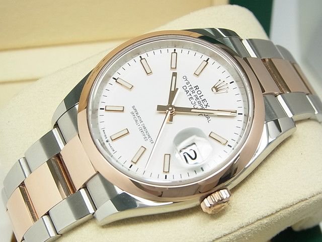 ロレックス　デイトジャスト 36　SS×エバーRGコンビ　ホワイト文字盤　126201 - 腕時計専門店THE-TICKEN(ティッケン)  オンラインショップ