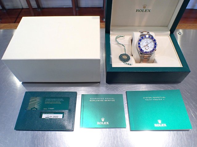 ロレックス ヨットマスターII SS×エバーRGコンビ ベンツ針 116681 '22年 - 腕時計専門店THE-TICKEN(ティッケン)  オンラインショップ