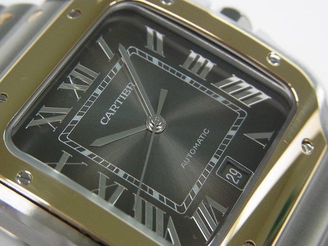 カルティエ サントス ドゥ カルティエ LM SS×YGコンビ グレー