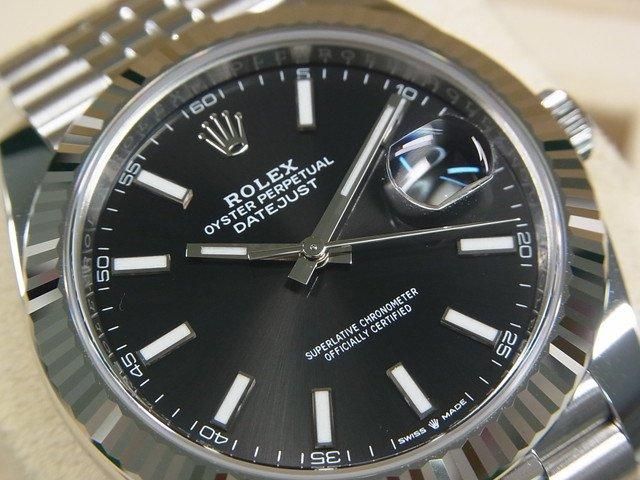 ロレックス デイトジャスト 41 ブラック 18KWGベゼル 126334 - 腕時計