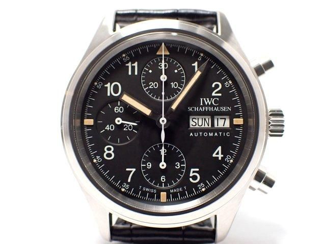 【返品?交換対象商品】 フリーガー・クロノグラフ IWC 革ベルト 腕時計専門 - 3706-003 時計