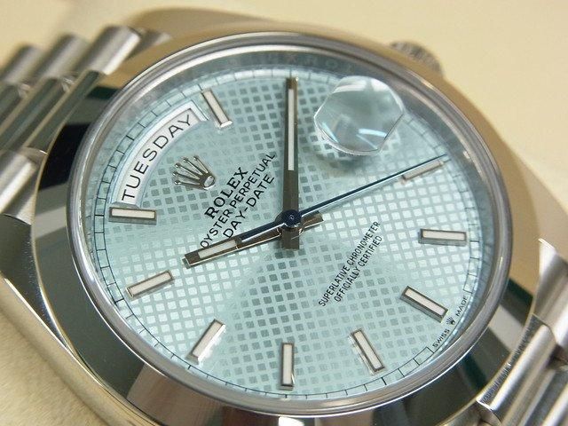 ロレックス デイデイト 40 PTモデル アイスブルーダイアゴナル