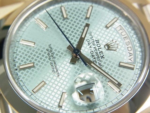 ロレックス デイデイト 40 PTモデル アイスブルーダイアゴナル