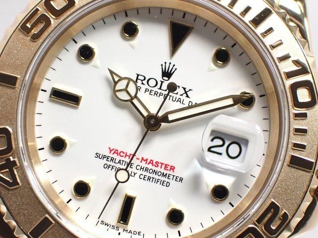 ロレックス ヨットマスター 18KYG ホワイト 16628 P番 '01年