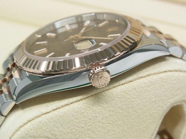 ロレックス デイトジャスト 41 SS×エバーRGコンビ チョコレート 126331